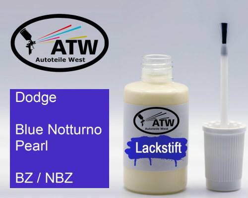 Dodge, Blue Notturno Pearl, BZ / NBZ: 20ml Lackstift, von ATW Autoteile West.